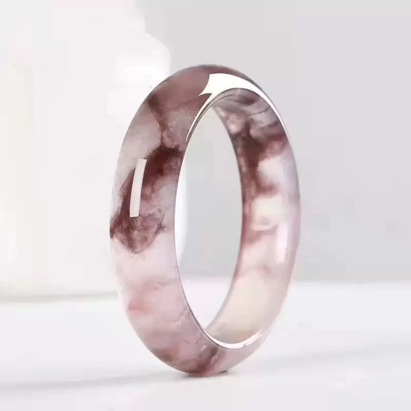 紫罗兰金丝玉多彩手镯冰透 拍一发一圆条