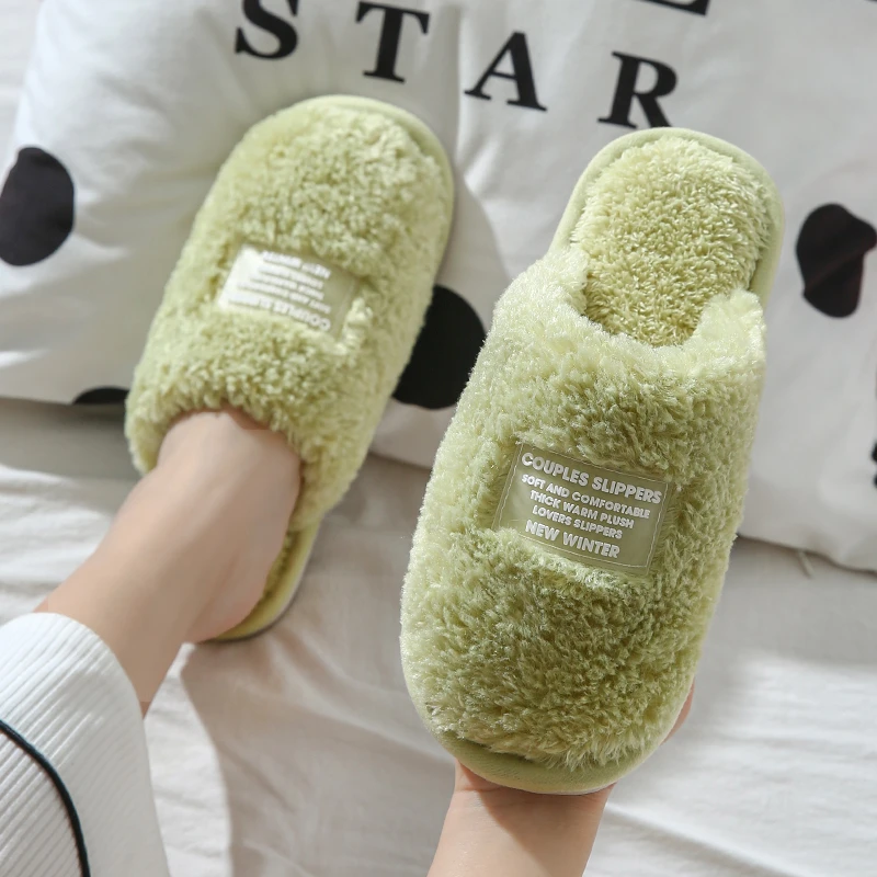 秋冬季棉拖鞋女居家室内情侣家用保暖防滑冬天毛绒地板拖鞋男