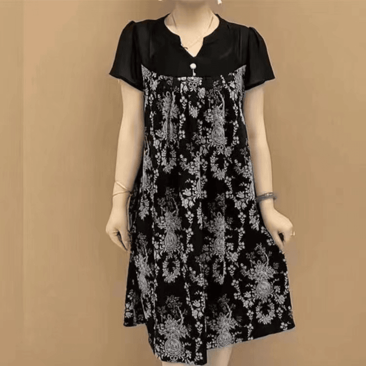 大码女装2024夏季新款气质减龄宽松显瘦时尚中长款连衣裙女