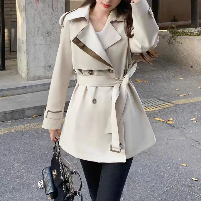 D4A010专柜风衣女中长款小个子春秋季气质流行收腰款款外套春秋