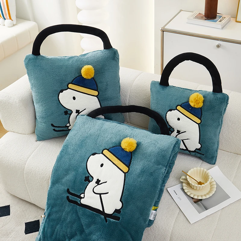加厚可爱卡通两用抱枕被靠垫枕头被汽车沙发办公室午休秋冬绒学生