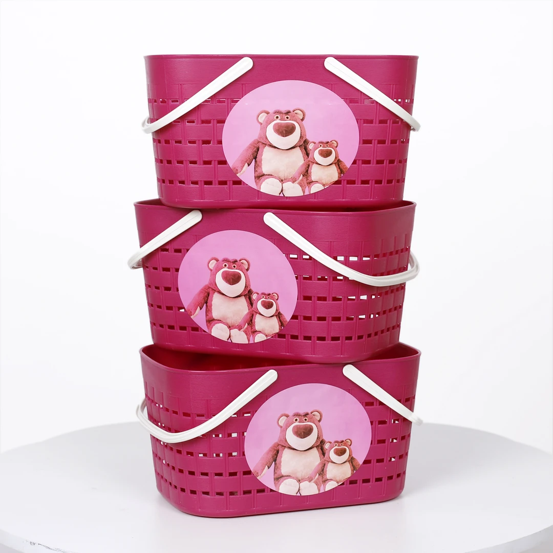 拍一发三个手提洗澡篮卡通浴筐放洗漱用品宿舍洗浴篮室收纳篮学生