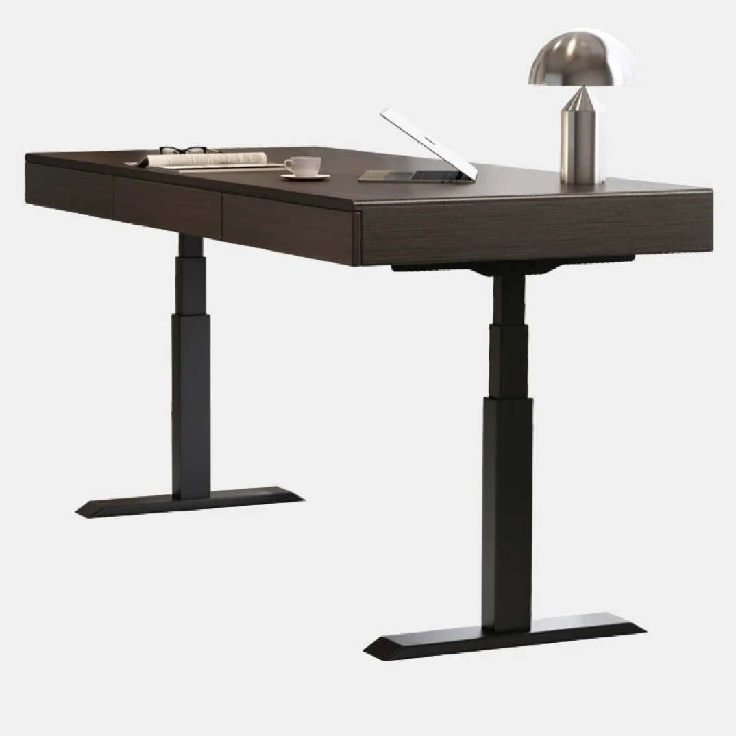 意式极简现代风多功能智能电动升降书桌简约家用电脑桌高级写字桌