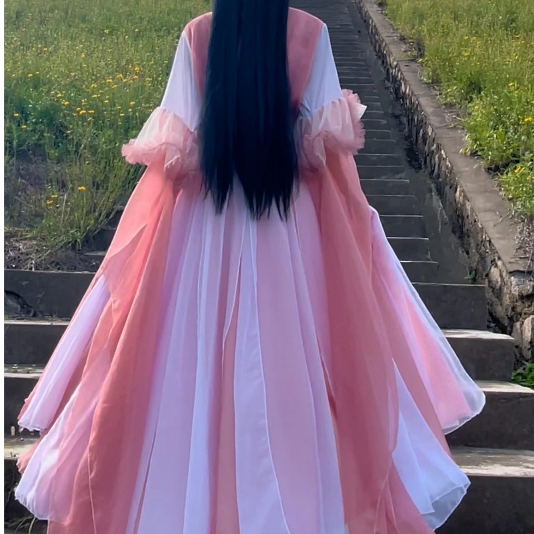 树莓锦丝皱大袖仙侠古风仙女服