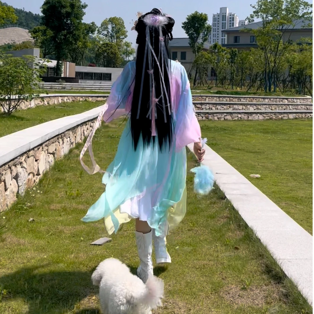 糖果色短裙日常古风仙侠仙女服