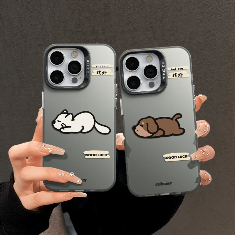 适用苹果15创意iPhone14pro手机壳13华为p摆烂猫咪mate60磨砂oppo