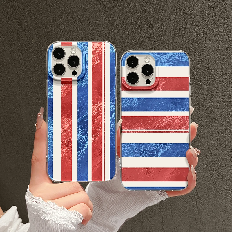 适用15苹果16pro手机壳创意华为mate60漩涡壳IMD三色竖条纹小米14