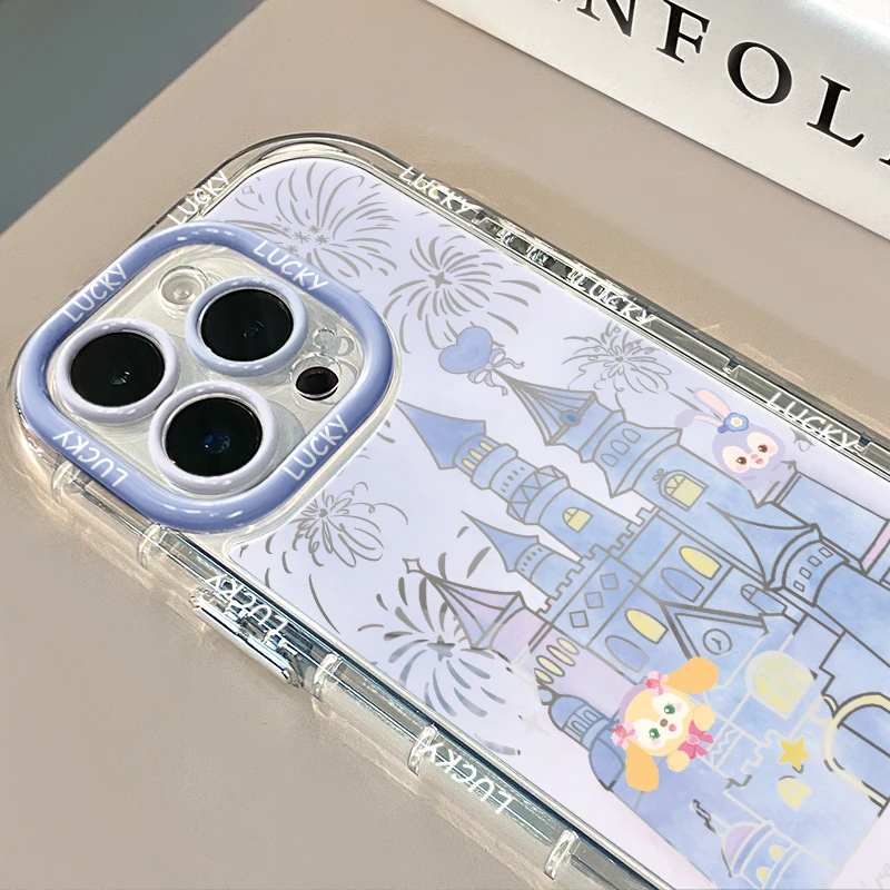 适用苹果15镜面iPhone14手机壳13/12华为梦幻城堡vivoOPPO保护套