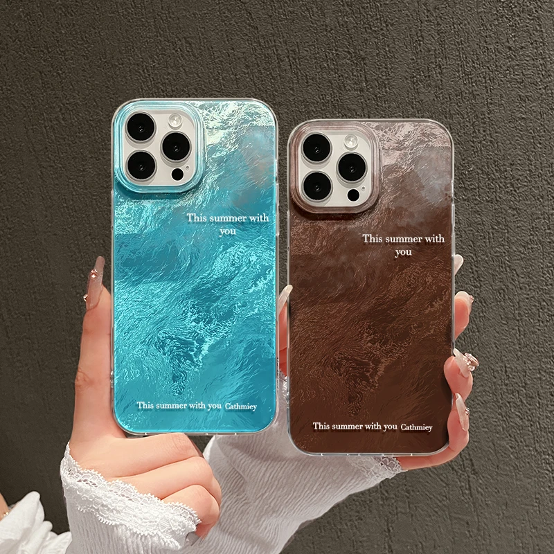 适用苹果iPhone16pro手机壳mate60漩涡壳IMD华为渐变蓝色风暴oppo