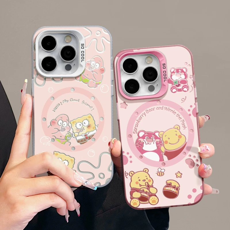 适用苹果15潮流iPhone14手机壳13p华为创意x荣耀nova泡泡海绵宝宝