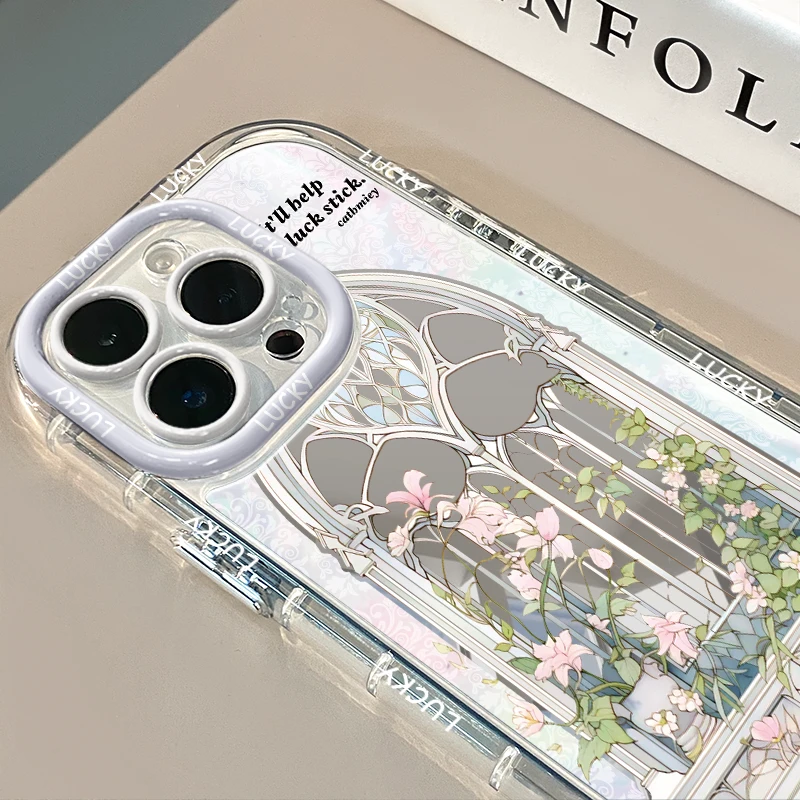 适用苹果15镜面iPhone14手机壳13/12华为长方形花vivoOPPO保护套
