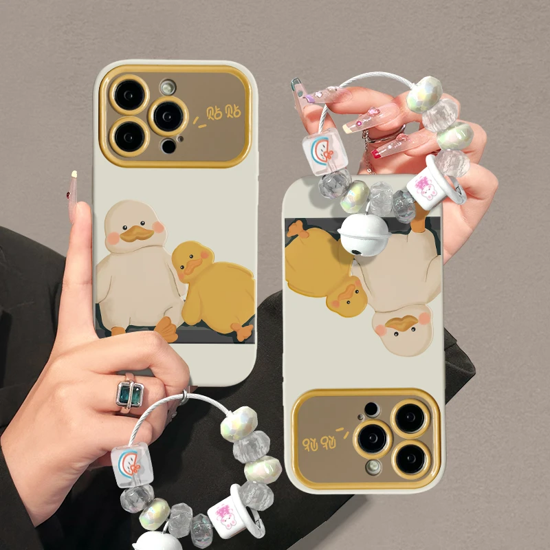 适用苹果15可爱贴贴鸭iPhone14手机壳12p华为x荣耀oppo潮vivo小米