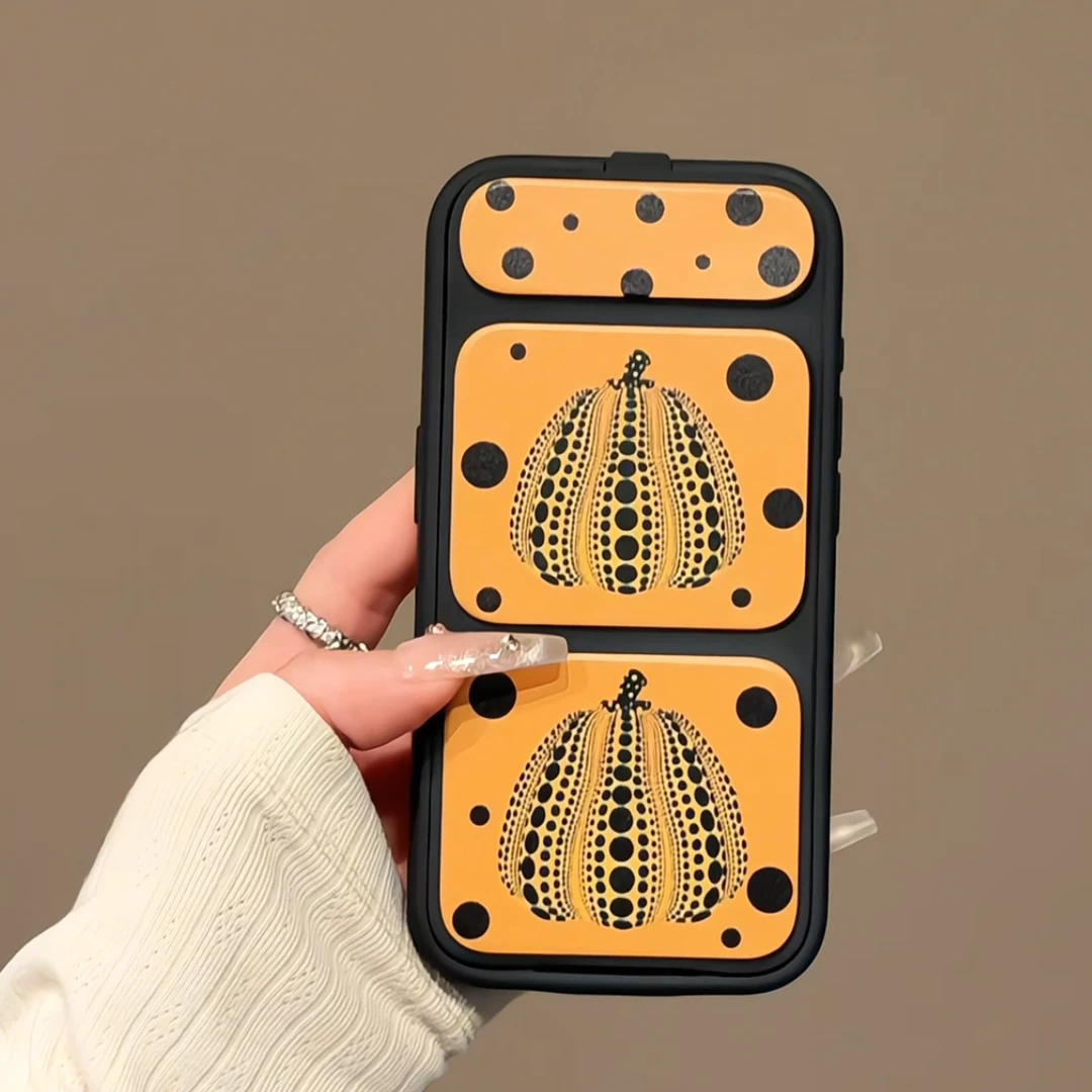 适用苹果iPhone16pro手机壳15翻盖支华为p套mate60黄底草间弥生14