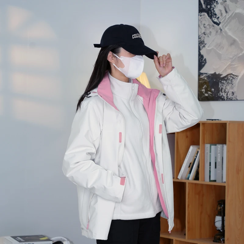 户外登山旅游三合一风衣可拆卸两件套保暖冬季防风防水抓绒内胆