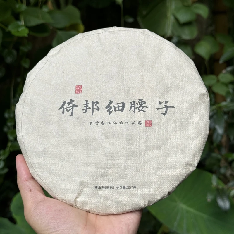 2015年 倚邦细腰子古树纯料 头春头采  普洱生茶 357克饼（带茶样）