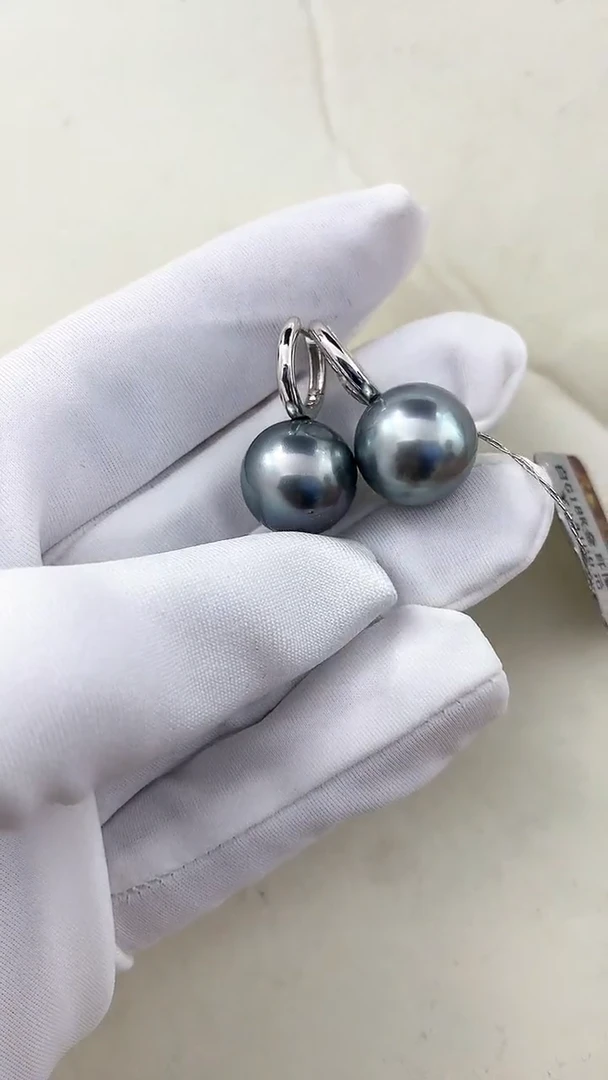 【闪购商品】海水珍珠耳饰18K金镶嵌13-14大溪地耳钉