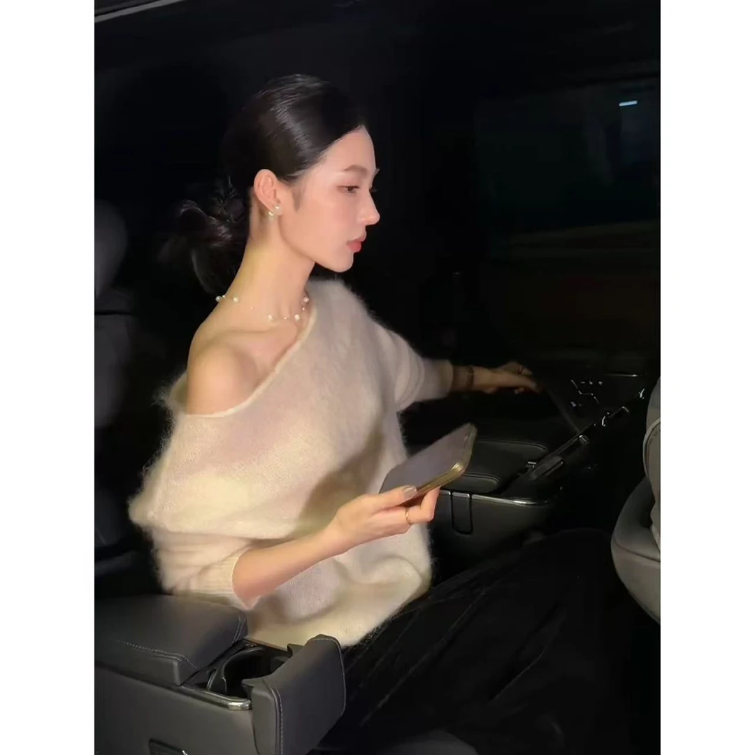 ALIN【时光之恋】秋冬气质时尚羊驼毛百搭宽松显瘦慵懒风针织上衣