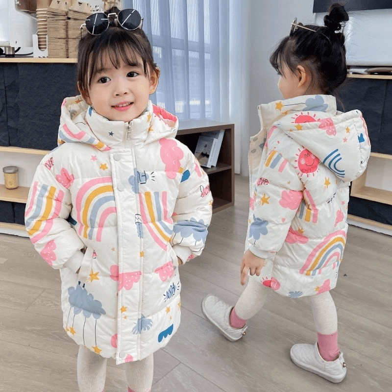 巴拉巴拉新款女童加厚羽绒服中长款儿童2023小童韩版洋气宝宝外套