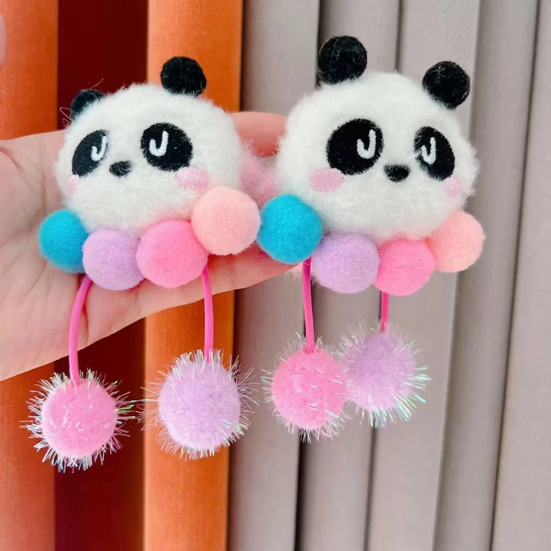 高颜值可爱卡通发圈女童可爱毛绒秋冬公主女孩毛球头绳