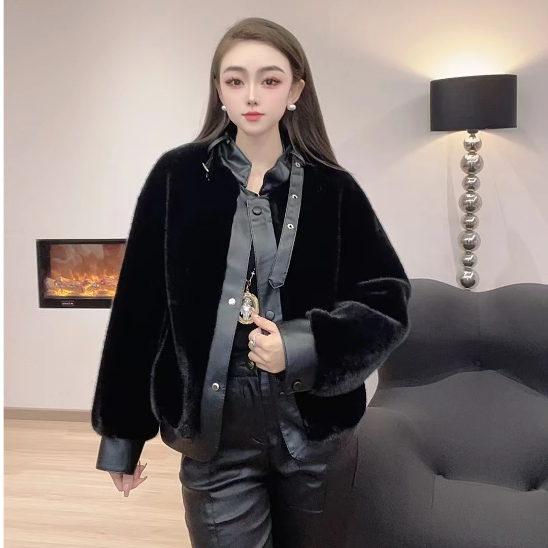 设计师原创2024首发机车女神加厚毛毛秋冬时尚百搭潮流女士外套