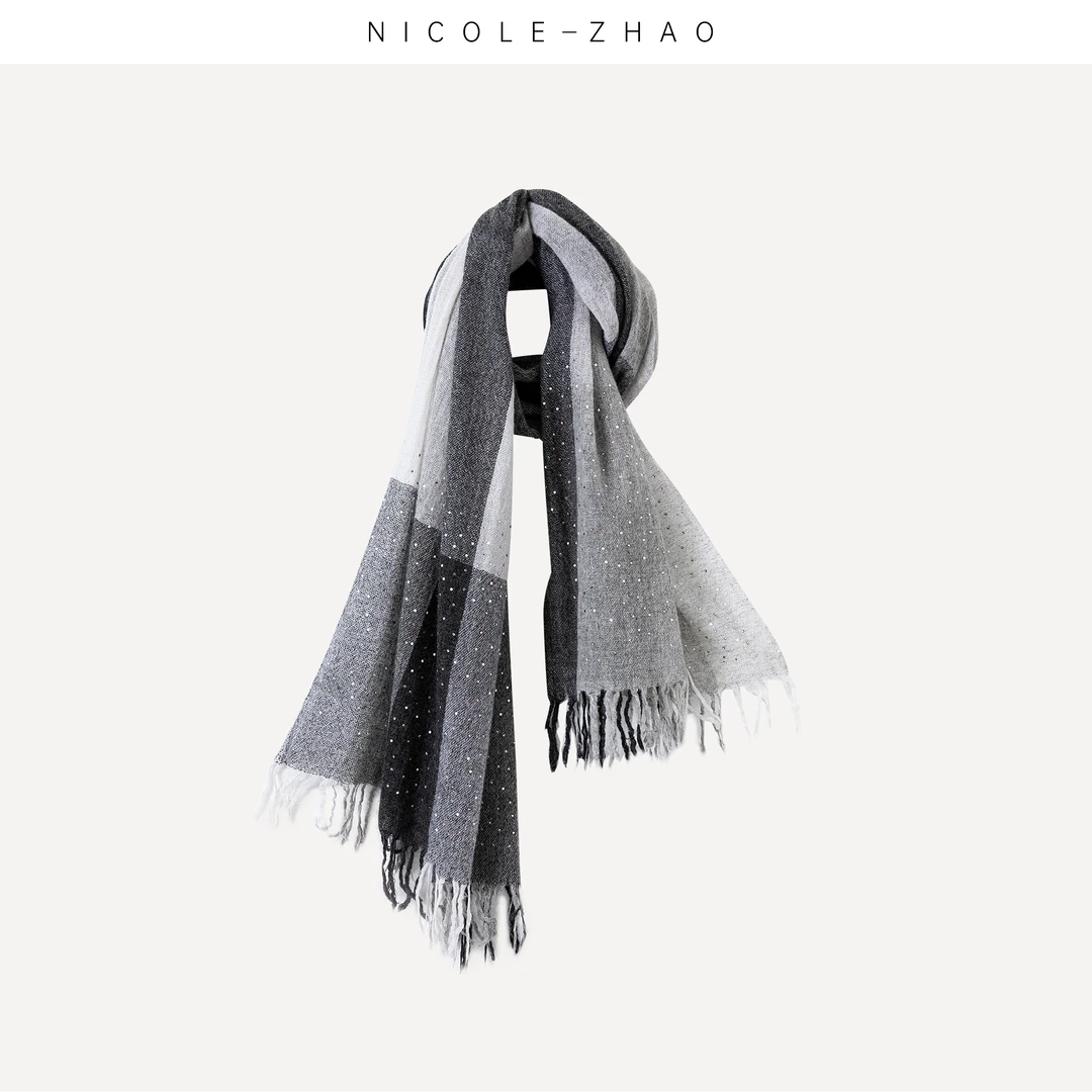 NZ0879【贵姐NICOLE】高端设计师款经典时尚休闲百搭羊绒高奢围巾