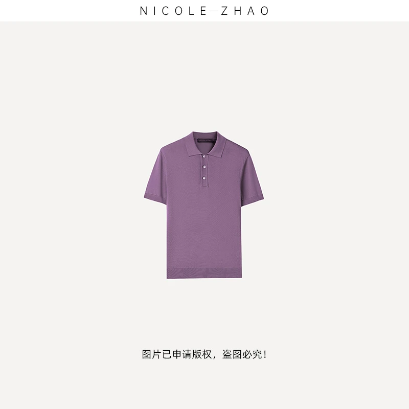 BN8847【贵姐NICOLE】高端设计师款宽松男装短袖衬衫领三粒扣