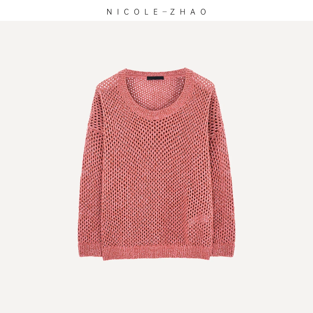 DK0910【贵姐NICOLE】2025早春新款进口纱线LP时尚针织衫毛衣