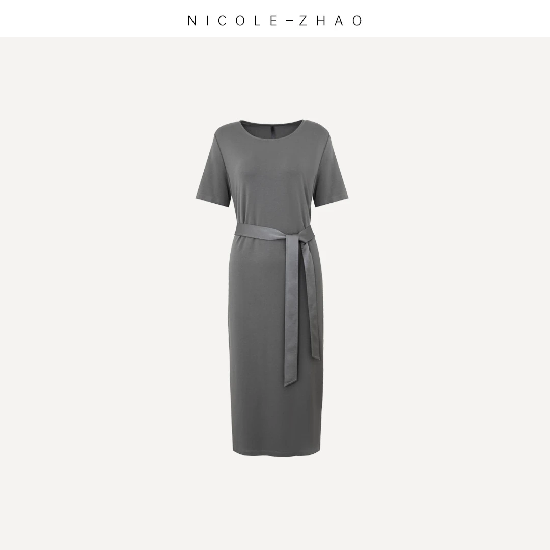 2MK513【贵姐NICOLE】高级感气质优雅百搭连衣裙女装高端醋酸裙子