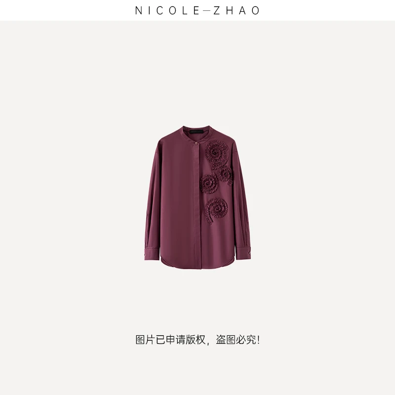 4NWC003【贵姐NICOLE】.面料高端设计师款休闲百搭衬衫时尚夏季