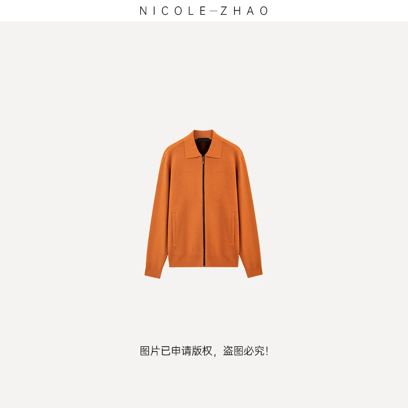 【贵姐NICOLE】设计师款针织翻领毛衫外套3A4194