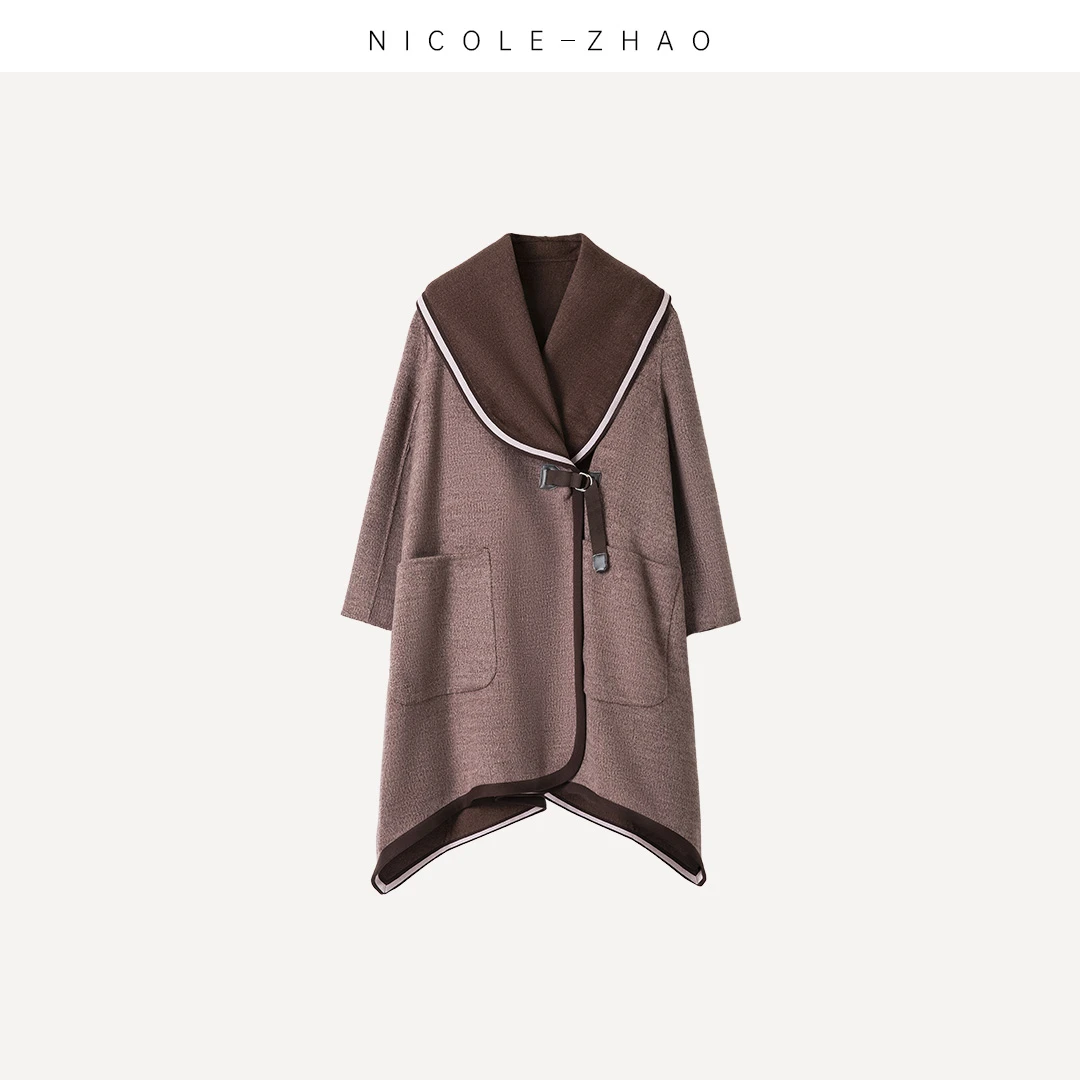 FL11601【贵姐NICOLE】高端设计师款毛呢大衣 外套时尚女士双面