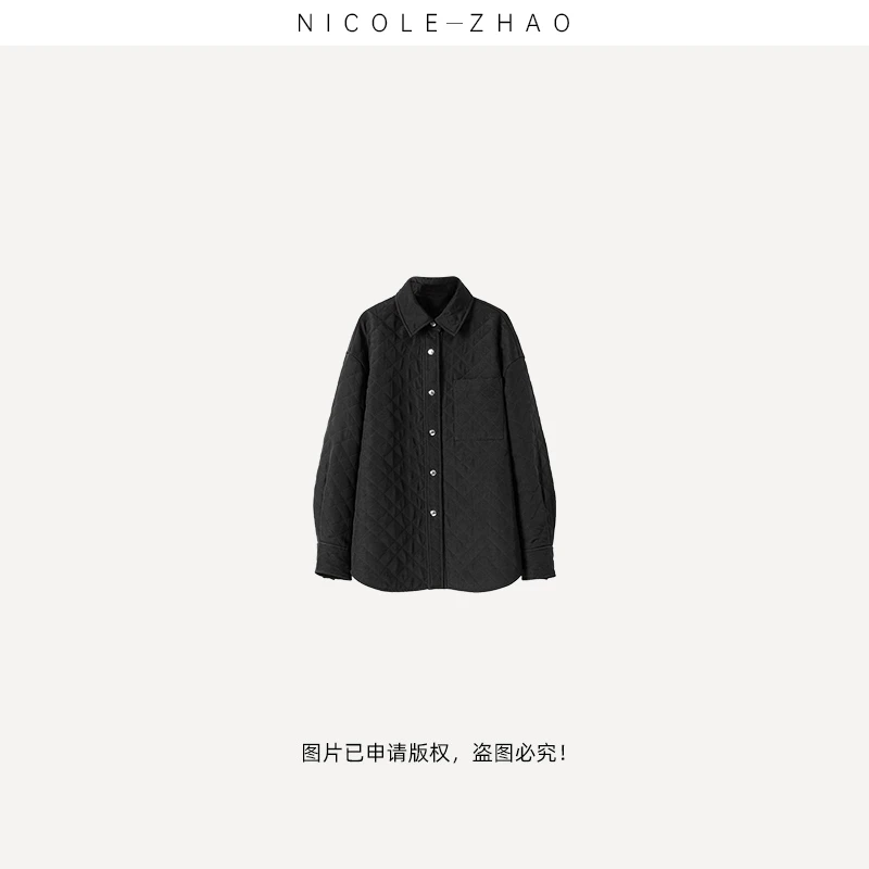 3MA5307【贵姐NICOLE】2025高端面料设计师款休闲气质棉外套