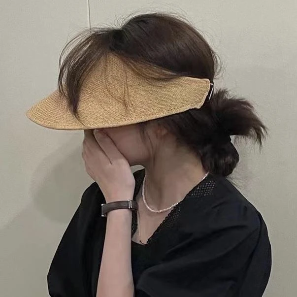 韩国egg同款空顶防晒帽遮阳纯色日系太阳帽女潮ins百搭可调节帽子