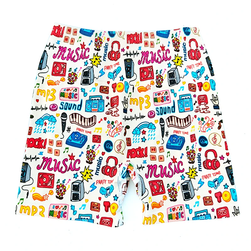 AOJK印花蜜桃臀运动健身瑜伽短裤女夏三分提臀强压外穿短裤紧身