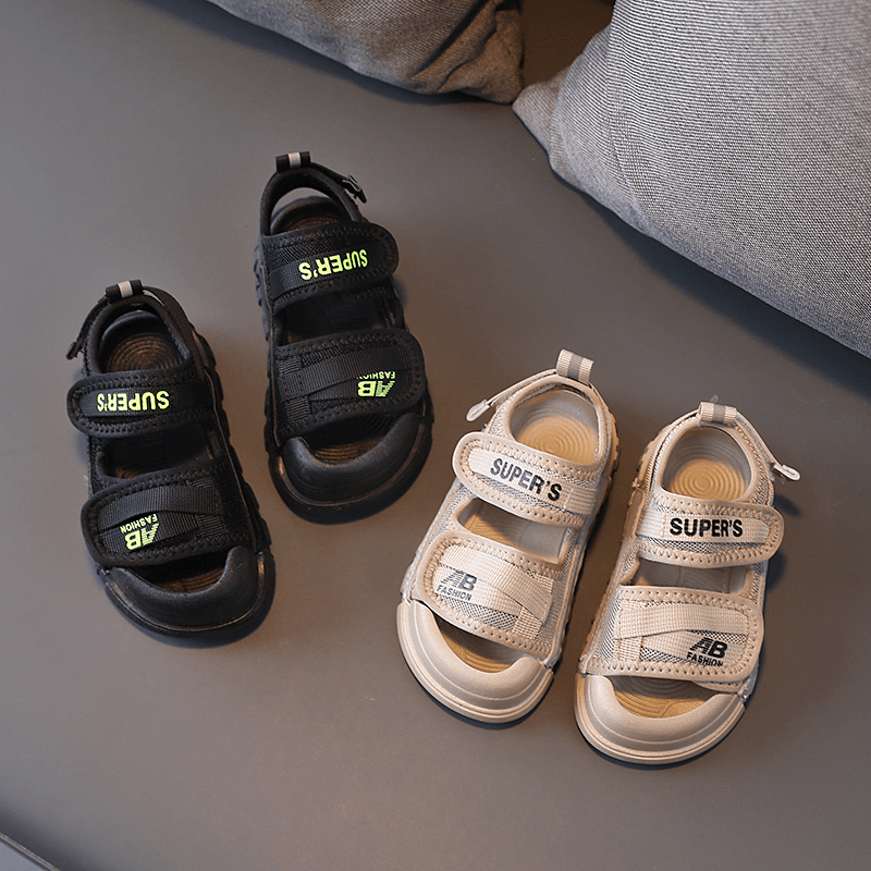 儿童凉鞋2024夏季新款韩版时尚男童运动凉鞋魔术贴女童包头沙滩鞋