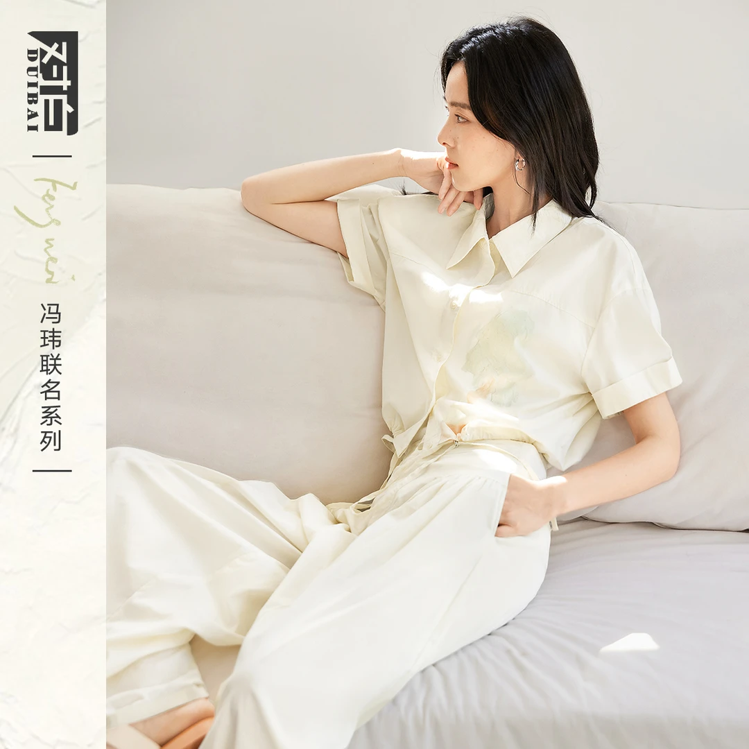 对白x冯玮艺术家联名简约松弛感衬衫女2024夏新DBDY-EDZ110