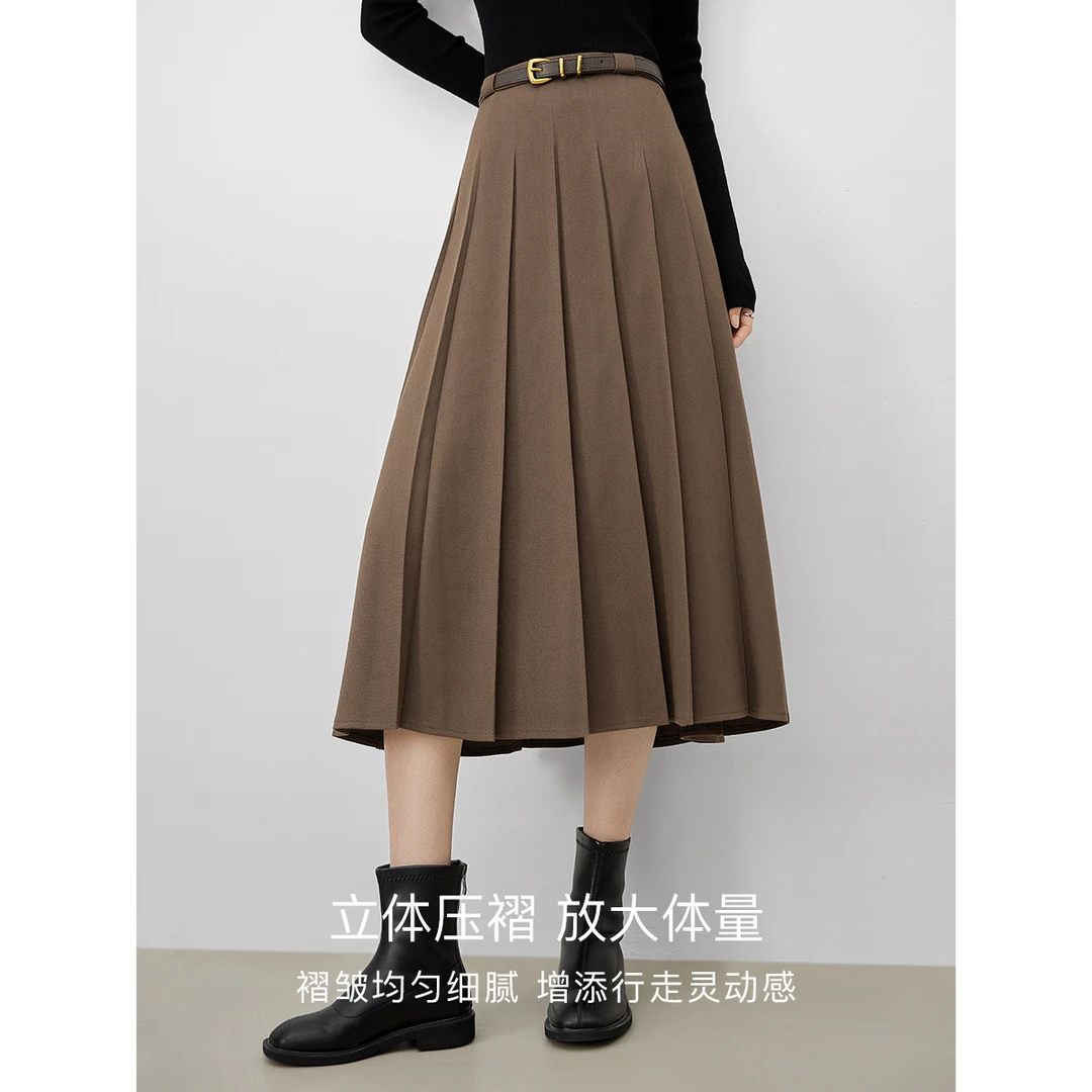 D~B对白秋冬新品裙子高级感搭配气质中长裙半身裙女DDS099