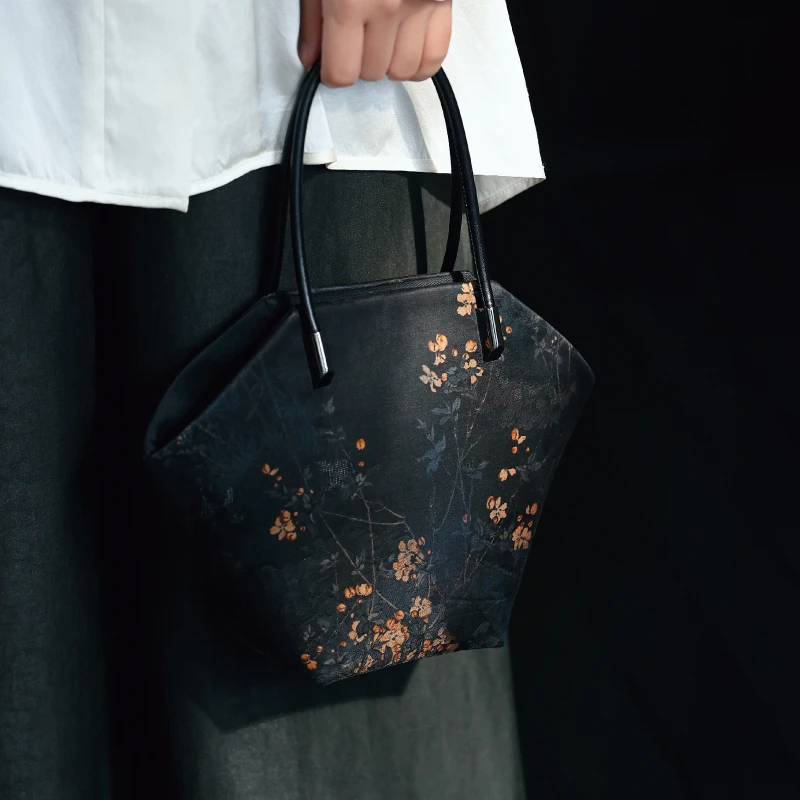 双姊妹新中式国风包香云纱手拎包配旗袍禅意汉服桑蚕丝手提包