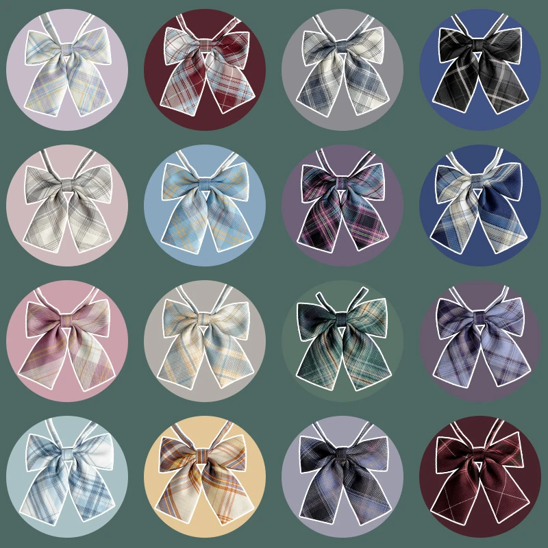 日系格子黑色红色领结女jk配饰衬衫蝴蝶结学院风水手服毕业照装饰