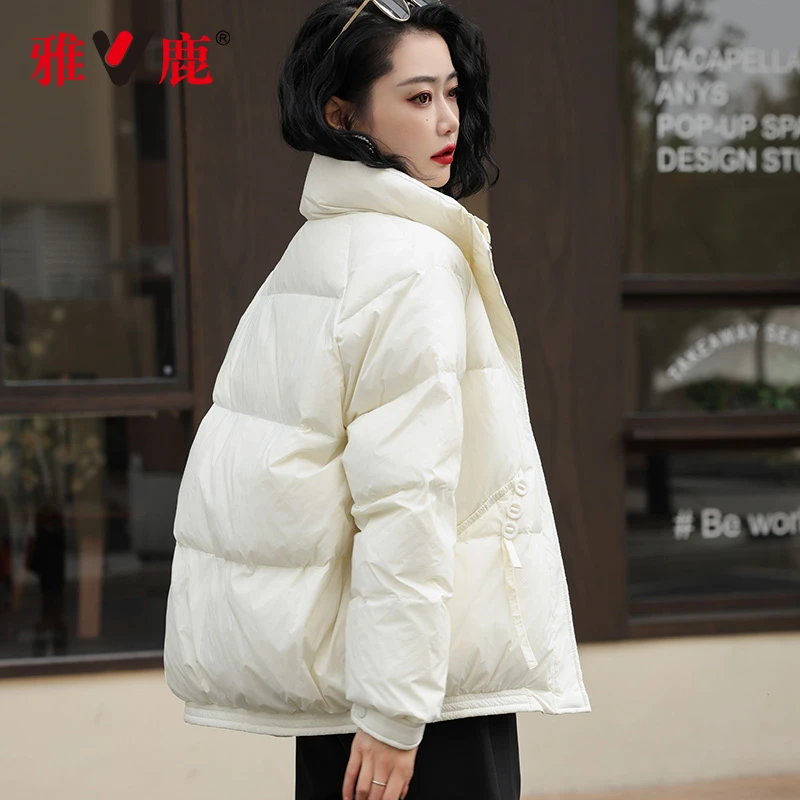 V/雅鹿YLH01X19420 羽绒服女短款韩版新款冬装时尚保暖面包服外套