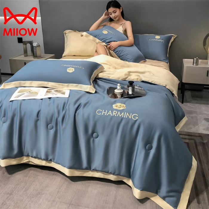 夏季冰丝夏被四件套空调被薄被子春秋被单人宿舍被芯可机洗夏凉被