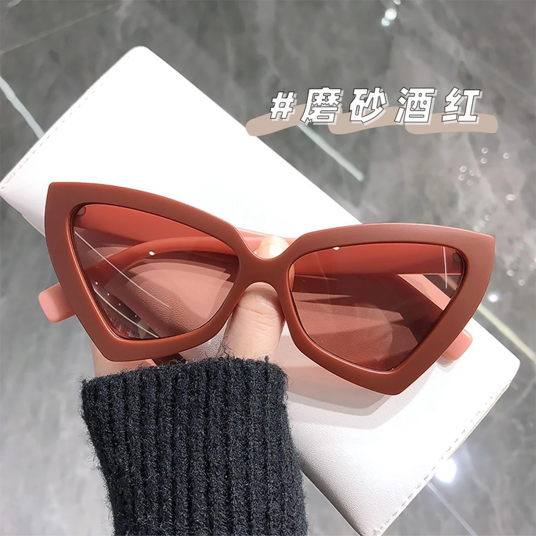 欧美多边猫眼墨镜女拍照太阳镜网红遮阳度假可配度数变色眼镜框男