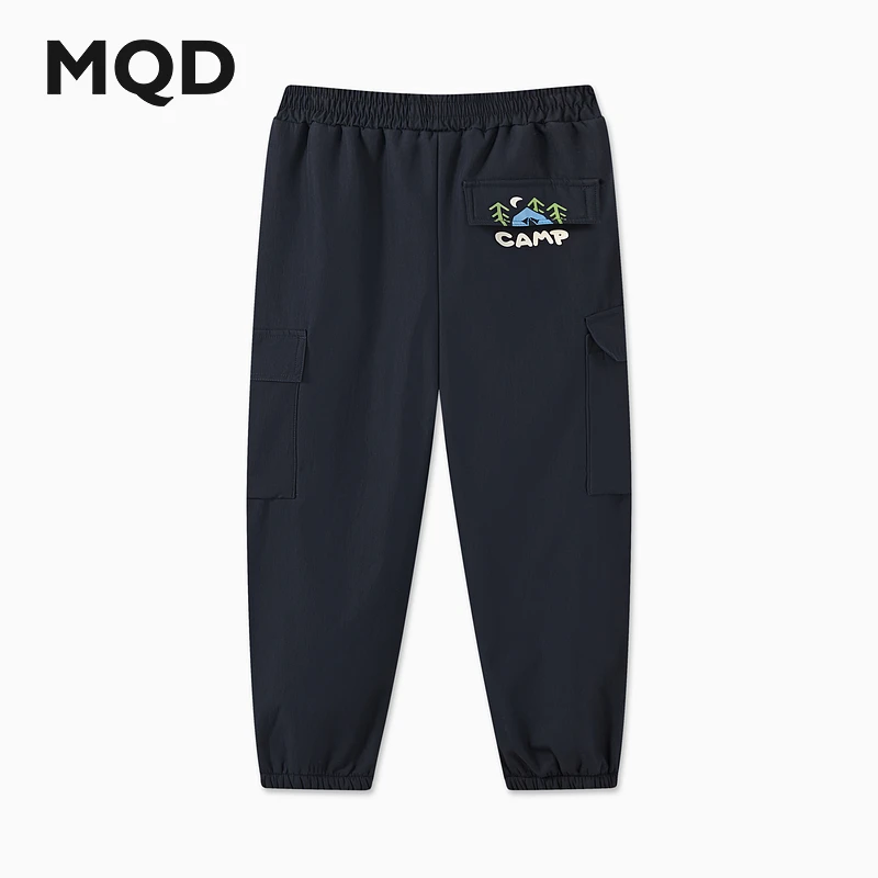 MQD童装儿童24冬季新品潮酷学院风保暖百搭加绒休闲裤9644W1514