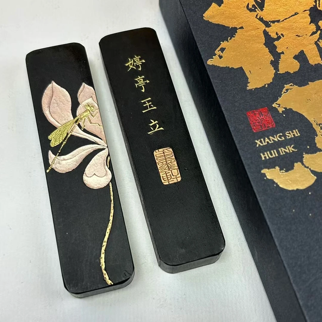 项氏徽墨 亭亭玉立 棚顶松烟1两 国画书法作品用墨锭