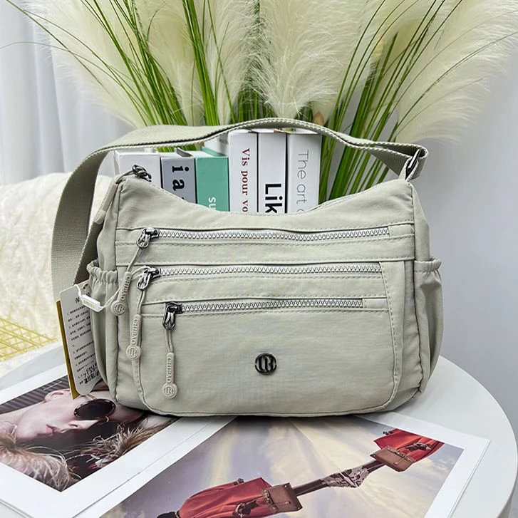 女包新款时尚多隔层包包简约百搭斜挎包防泼水牛津布包单肩包7133