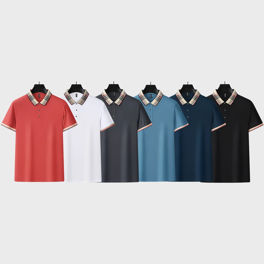 男士Polo衫短袖夏季休闲商务时尚撞色拼接翻领薄款百搭