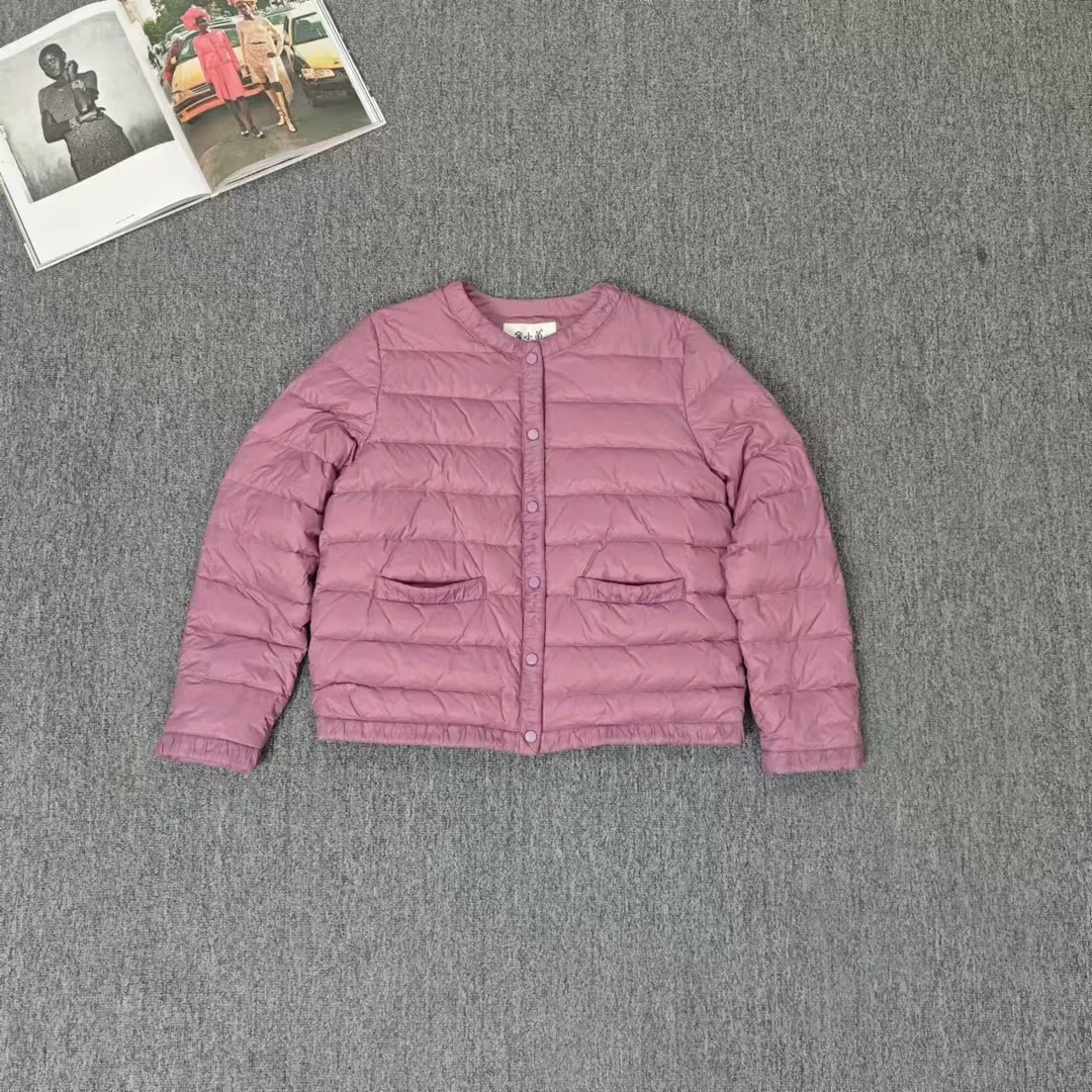 13078余小鱼 梅子色保暖单排扣羽绒服内搭外穿秋冬轻薄内胆女装