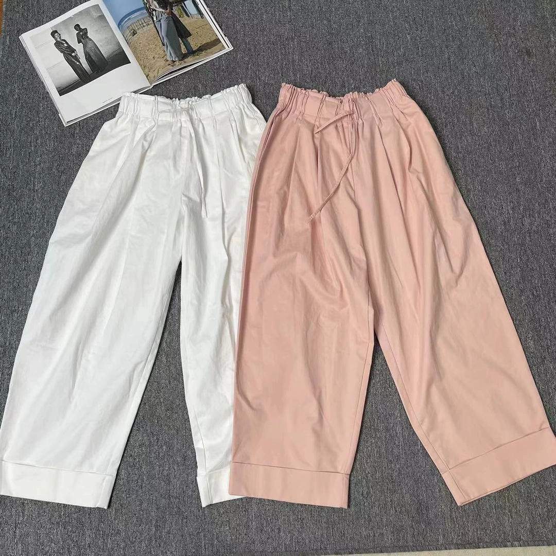 12852余小鱼 两色气球裤抽绳松紧腰显瘦韩系休闲百搭休闲裤女装