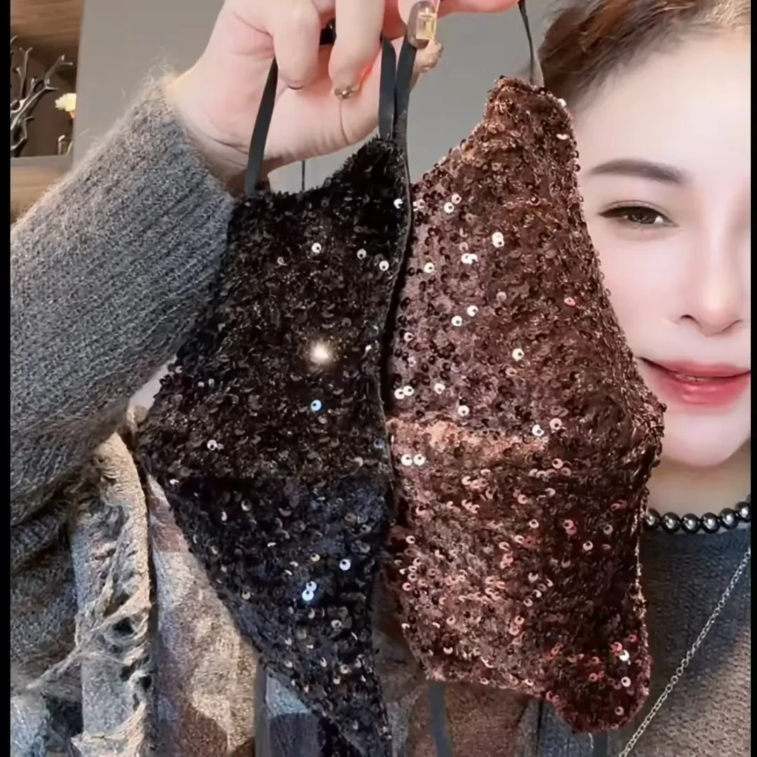 秋冬爆款重工丝绒刺绣亮片口罩时尚洋气秋冬保暖口罩可水洗透气网