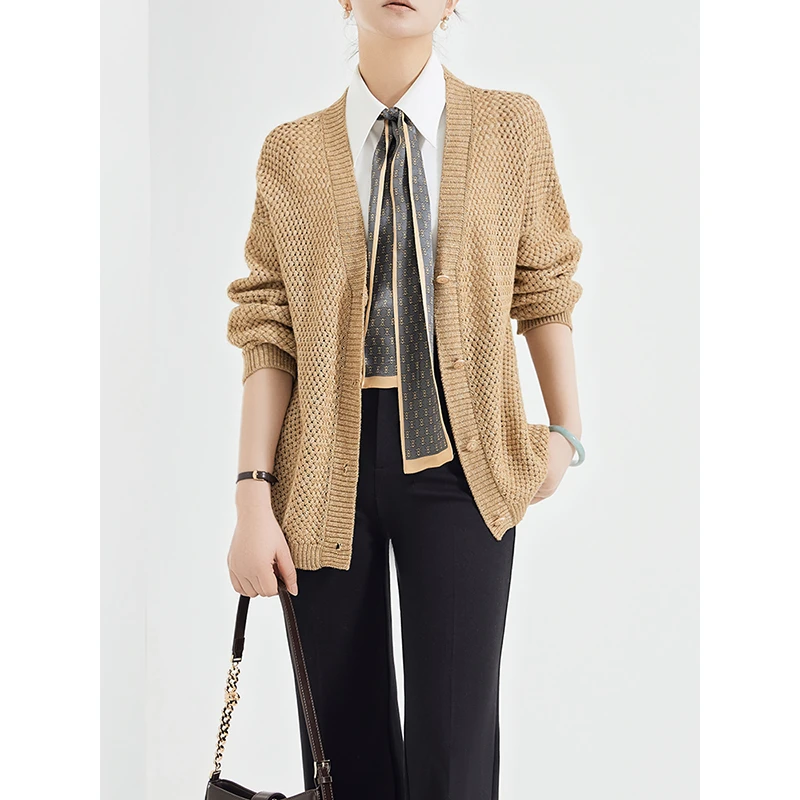 老敏哥针织开衫女宽松慵懒风毛衣外套S0101951